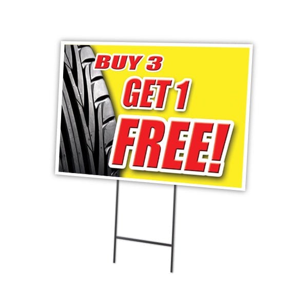 Buy 3 Tires Get 1 Free Yard & Stake outdoor plastic coroplast window, C-1824 Buy 3 Tires Get 1 Free